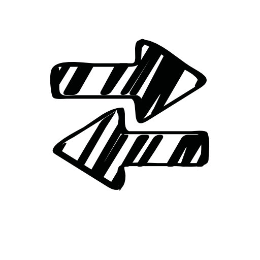 Sketched right and left arrows