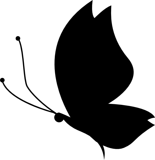 Butterfly silhouette side view facing left