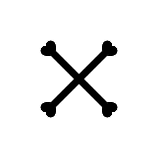 Bones silhouette forming a cross symbol