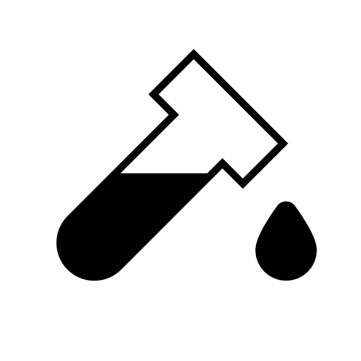Filled test tube outline with a drop