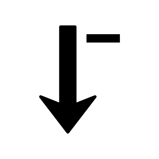 Sort down arrow symbol with a minus sign