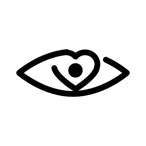 Eye outline variant with heart shaped center