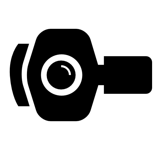Video camera lens and screen front view