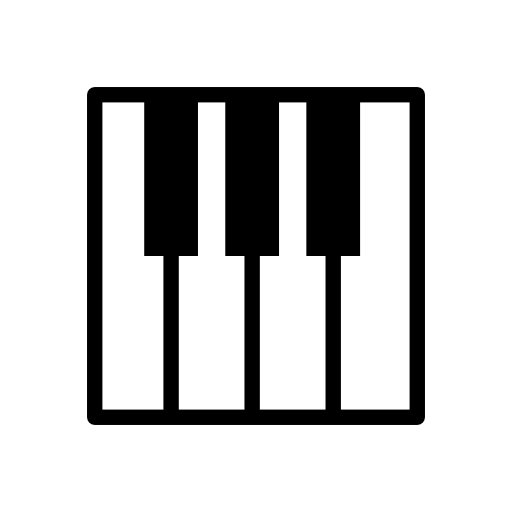 Piano keyboard keys silhouette