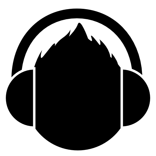 Male head with headphones