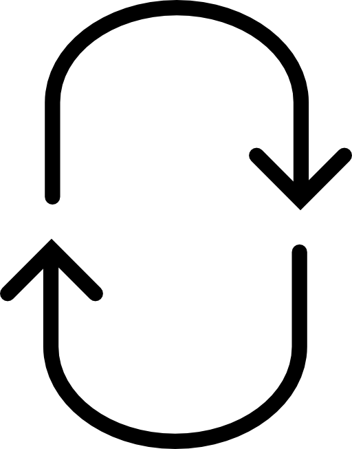 Arrows curves forming an oval shape