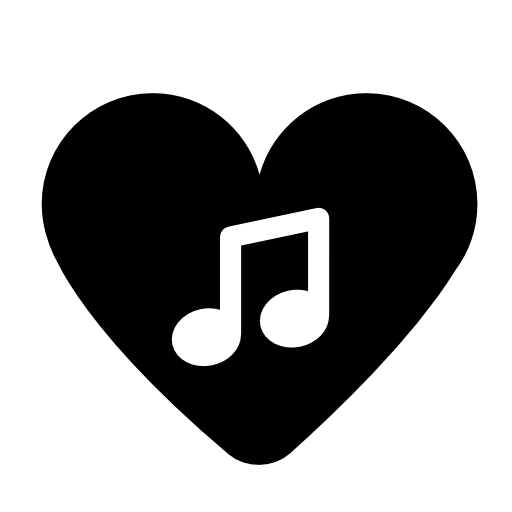 Music note inside a heart