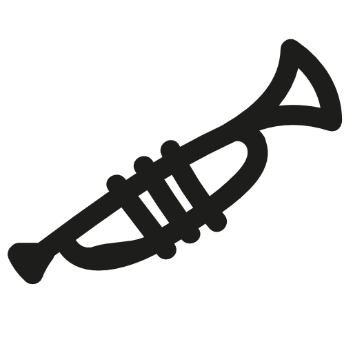 Trumpet hand drawn musical instrument