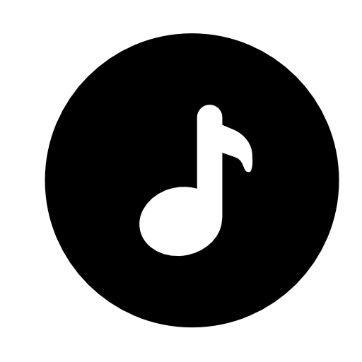 Music note inside a circle