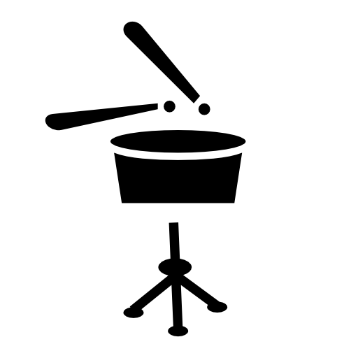 Drum with sticks and tripod