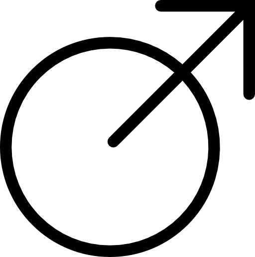 Arrow on a circle like a variant of male symbol