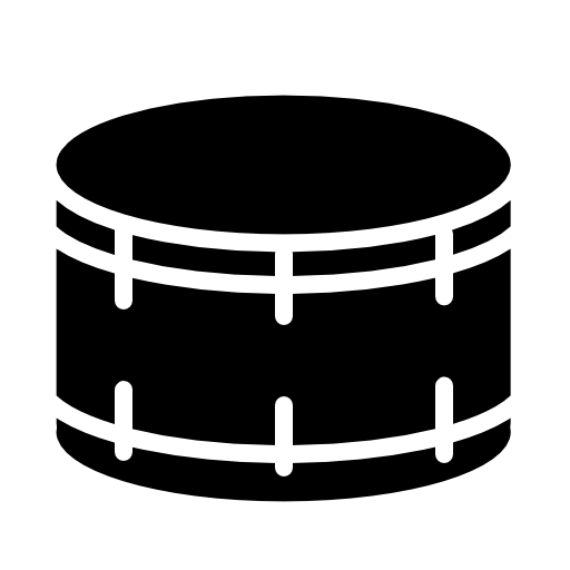 Drum silhouette with white details