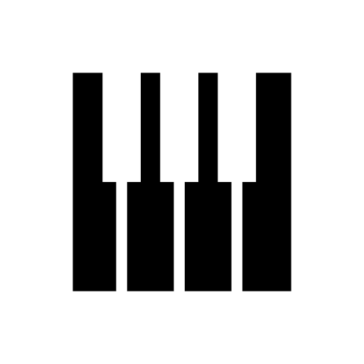 Piano keyboard keys silhouette