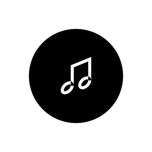 Musical note inside a button outline