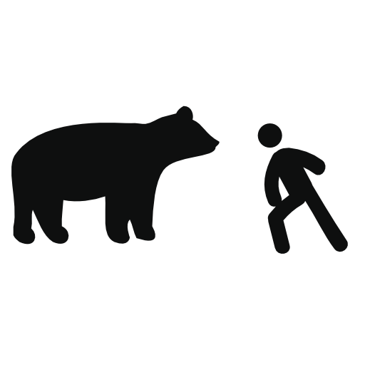 Man in front of a bear