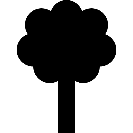 Tree silhouette with rounded folliage