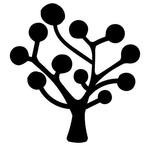 Tree silhouette of circular leaves