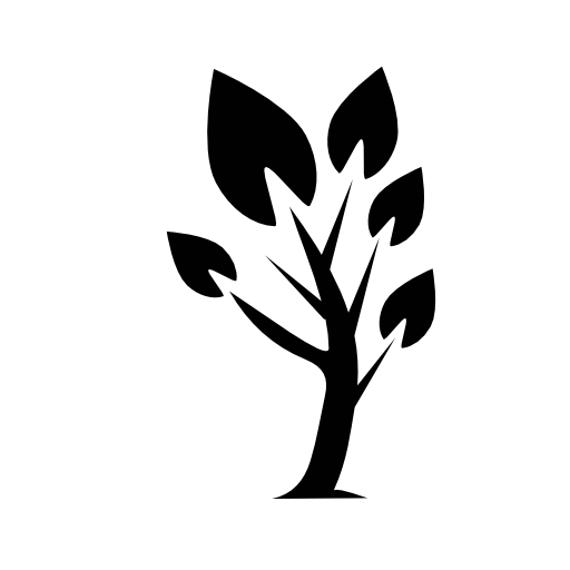Tree shape with leaves