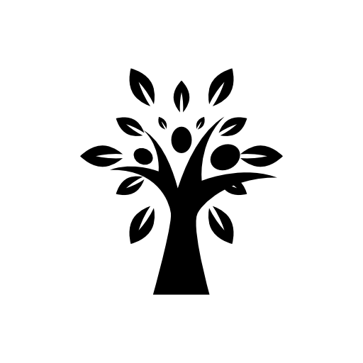 Tree shape with leaves
