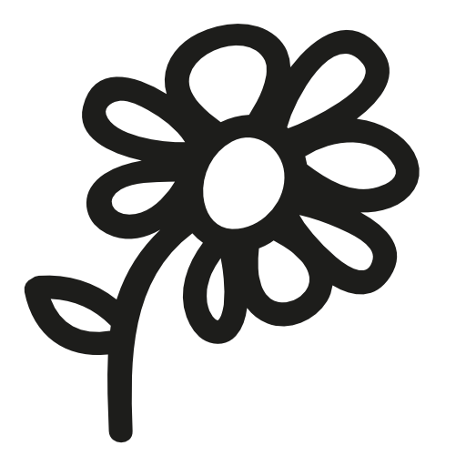Flower hand drawn symbol