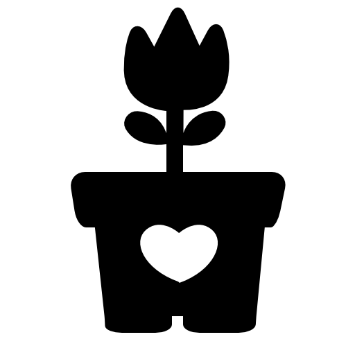 Flower on a heart pot