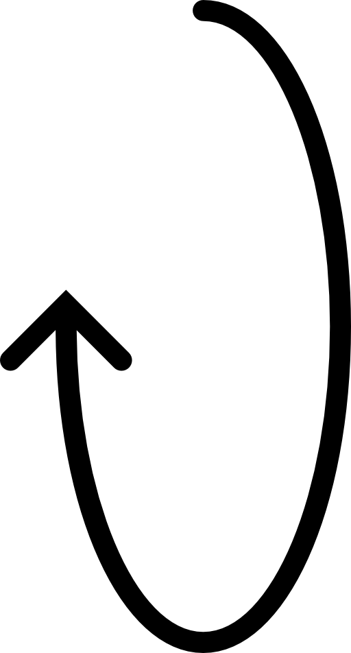 Arrow rotating in oval shape