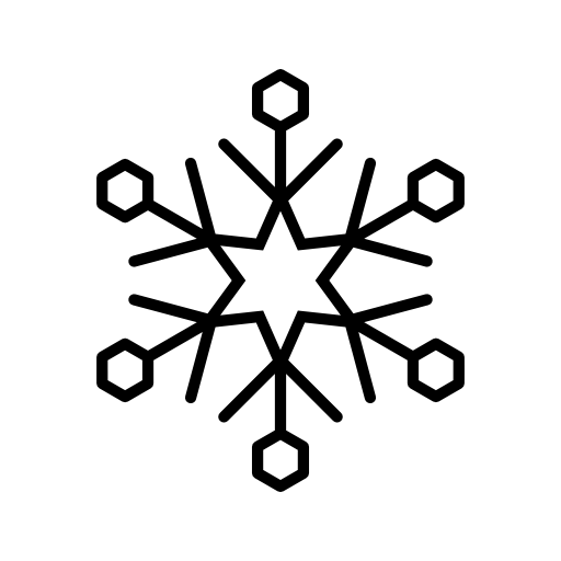 Snowflake with star and hexagon shapes