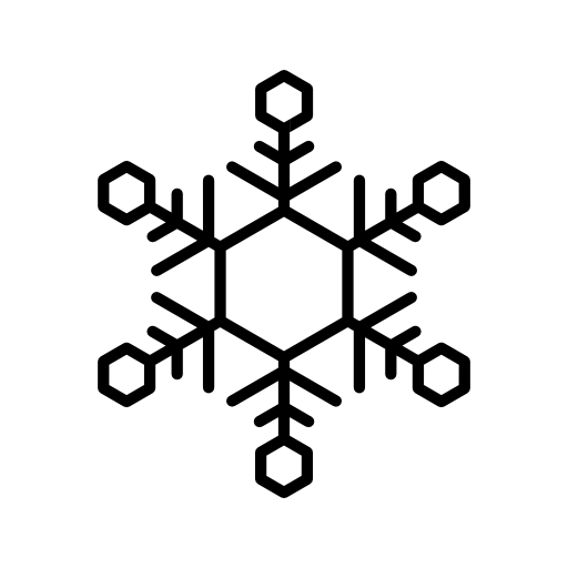 Snowflake with hexagon shapes outline