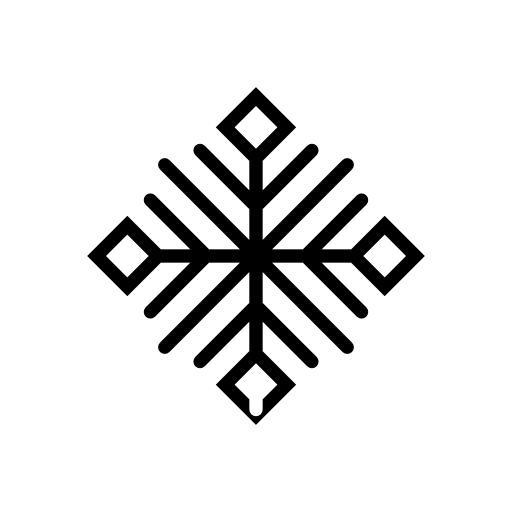 Snowflake variant with four small diamond shapes