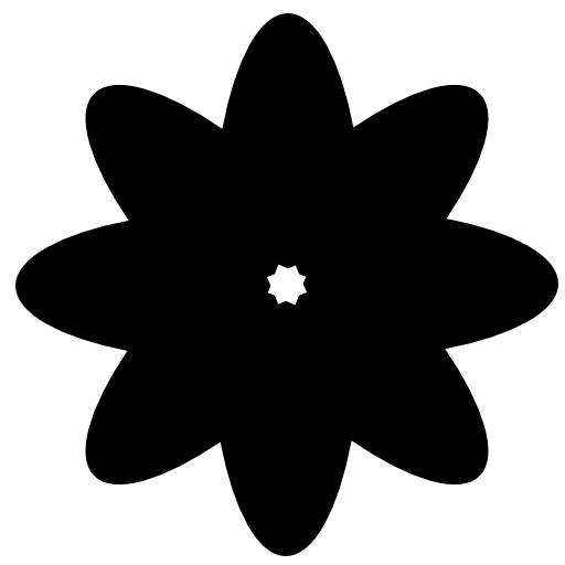 Flower silhouette with multiple petals
