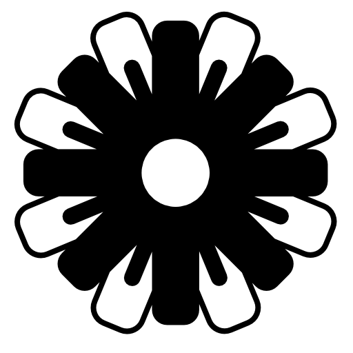 Flower with black and white petals variant