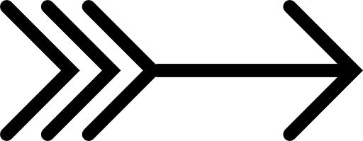 Arrow of indian style in horizontal position pointing to right