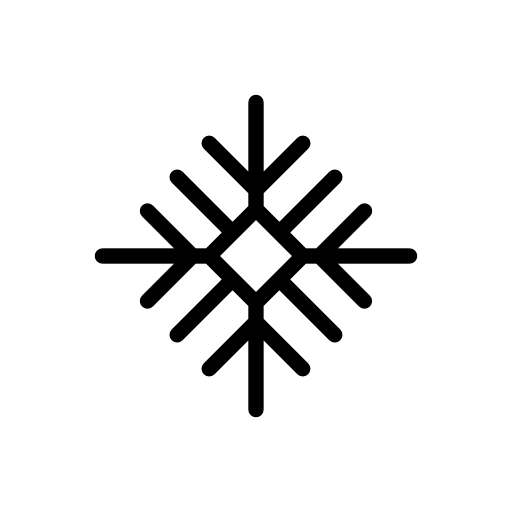 Snowflake outline with diamond shape