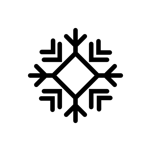 Snowflake with diamond center and arrow lines