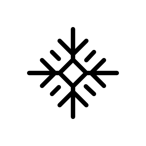 Snowflake made of lines and diamond outline