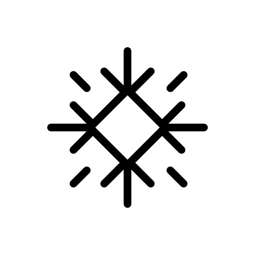 Winter snowflake with diamond outline
