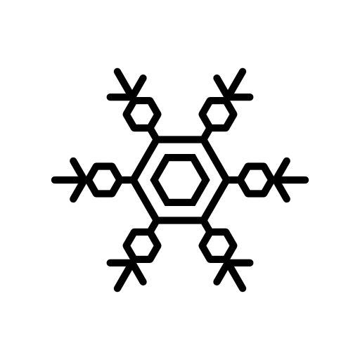 Snowflake with hexagonal shape outlines