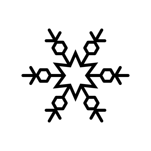 Snowflakes with six point star outline