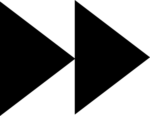 Forward symbol of a couple of arrows points in black triangular shape