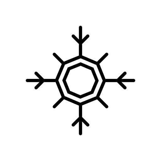 Winter snowflake with octagon center outline
