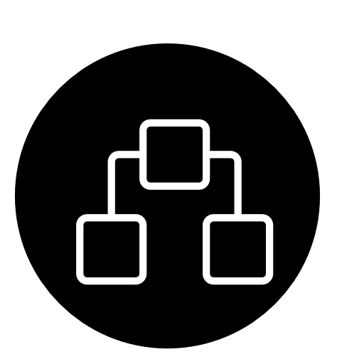 Network outline symbol in a circle