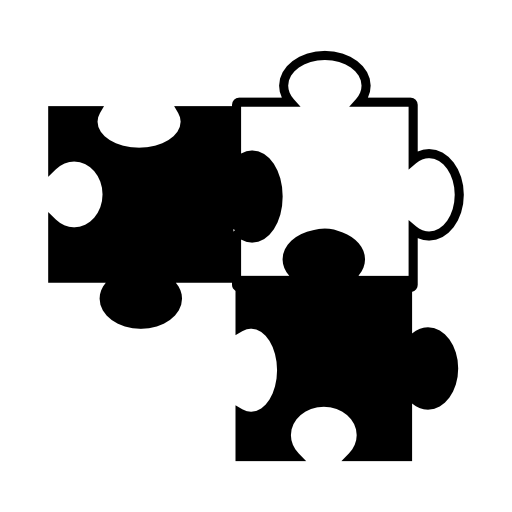 Puzzle pieces in black and white variant