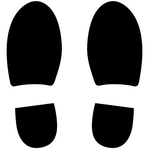 Left and right shoe footprints