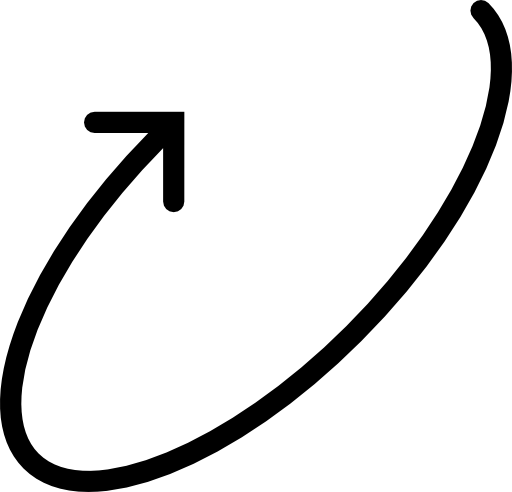 Arrow circular thin rotated line