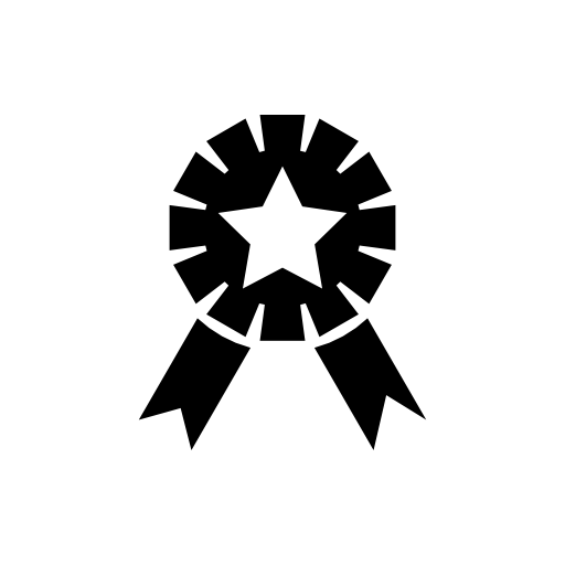 Ribbon award with star shape