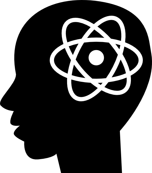 Atom symbol in man head