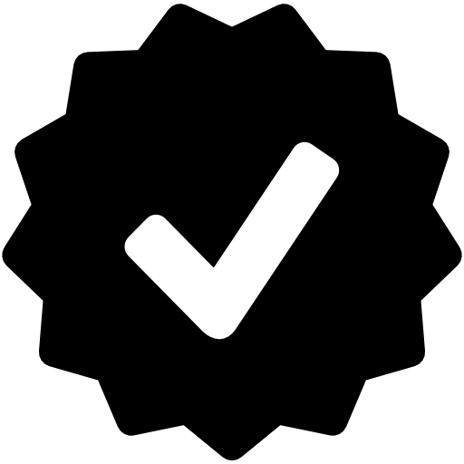 Approval symbol in starred badge