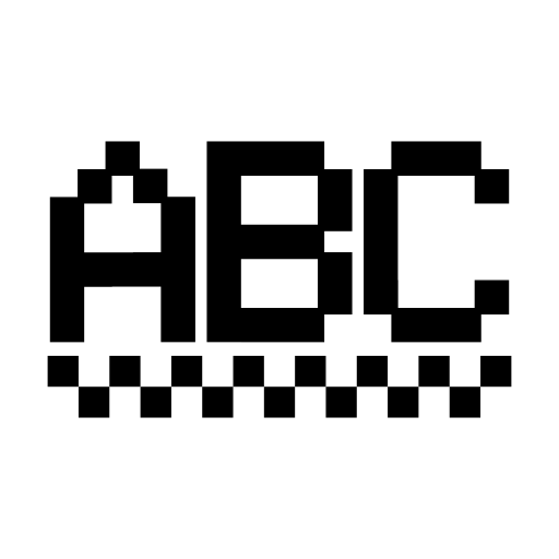 Letters ABC in pixelated form