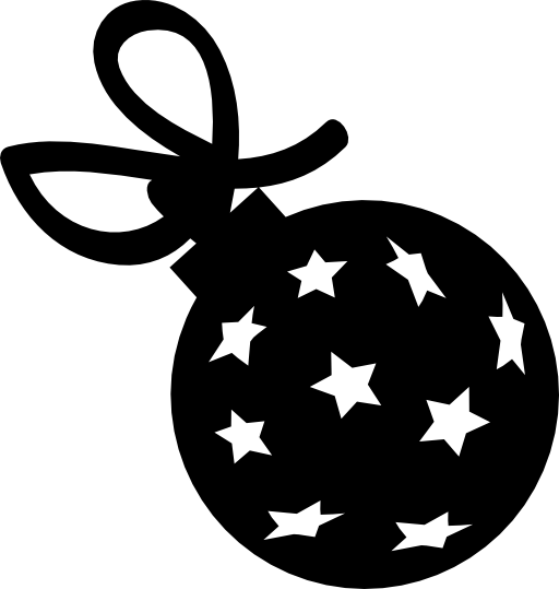 X-mas ball with stars and ribbon