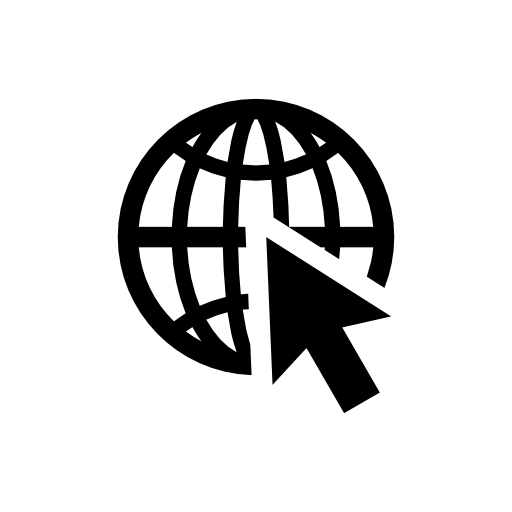 Earth grid with a pointer arrow